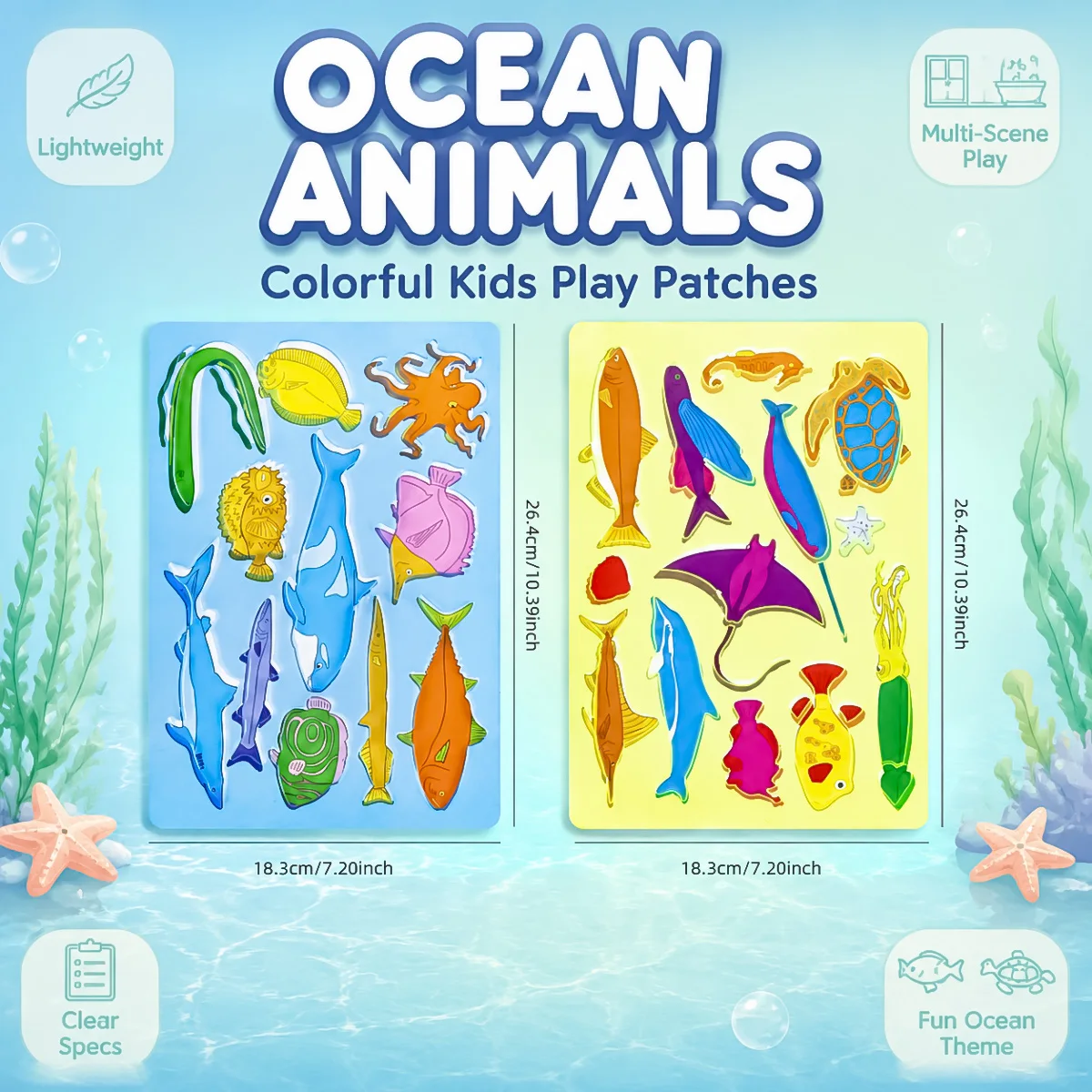 Ocean Animal Drawing Stencils, Reusable Sea Creature Template for Kids DIY Art Scrapbook Crafts，