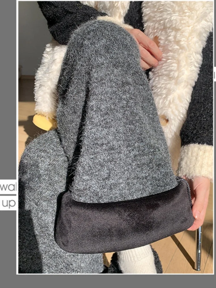 Nuovo autunno inverno edizione stretta casual allentato con pantaloni dimagranti spessi pantaloni da pavimento in lana da donna