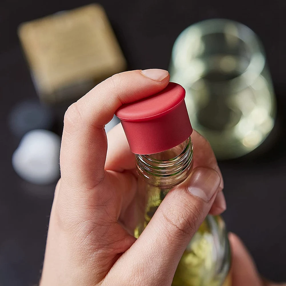 

-FQYL Bottle Stopper Universal: 4 Silicone Bottle Lids For Wine Stopper And Beer Stopper - Wine Bottle Silicone Bottle Caps