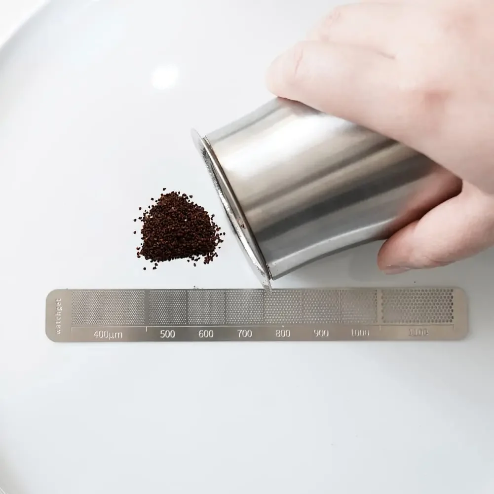 Ground Coffee Measuring Ruler Stainless Steel Grinder Calibration Tool Measuring Grind Size Cupping Tool