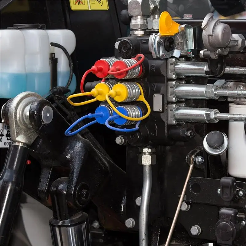 【FLASH DEAL】10Sets Hydraulic Dust Caps & Plugs Set, Quick Coupler Cover Hydraulic Hose Dust Cap For 1/2Inch Flat Face Couplings