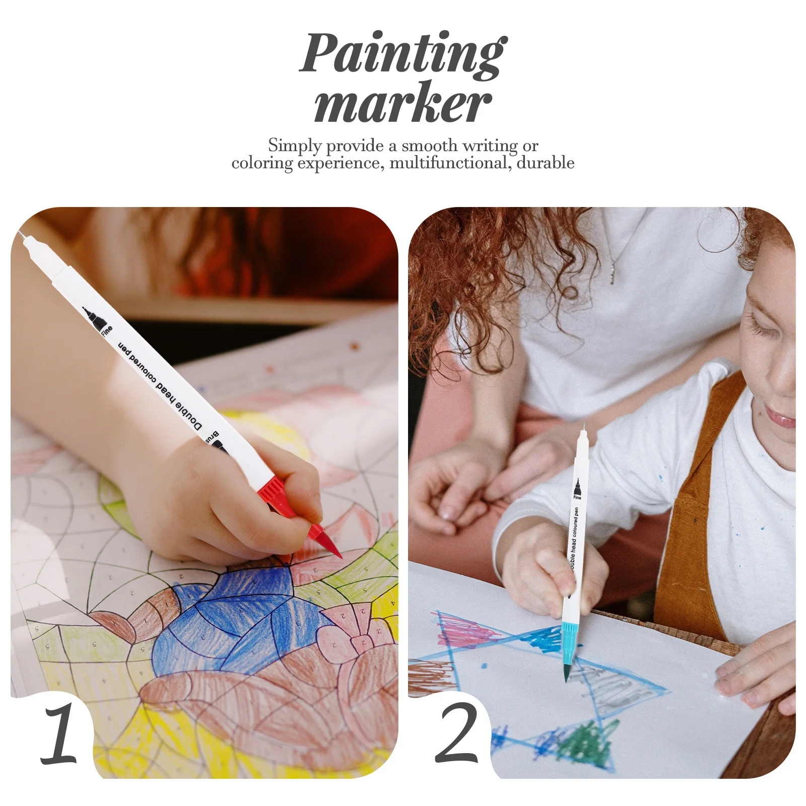 

24Pcs Colored Dual Tip Marker Pens Portable Painting Pens for Drawing Art Supplies Dual Tip Markers Coloring Art Markers