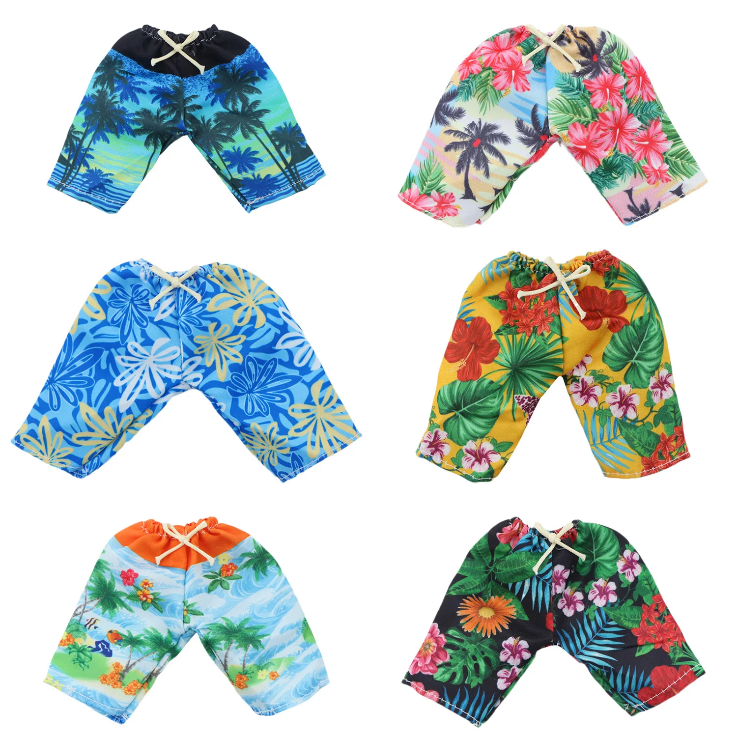 1PCS Beach Swimming Pants Summer Casual Swimsuit Short Pattern Clothes for Ken Doll for 1/6 Male Doll Accessories Kids DIY Toys