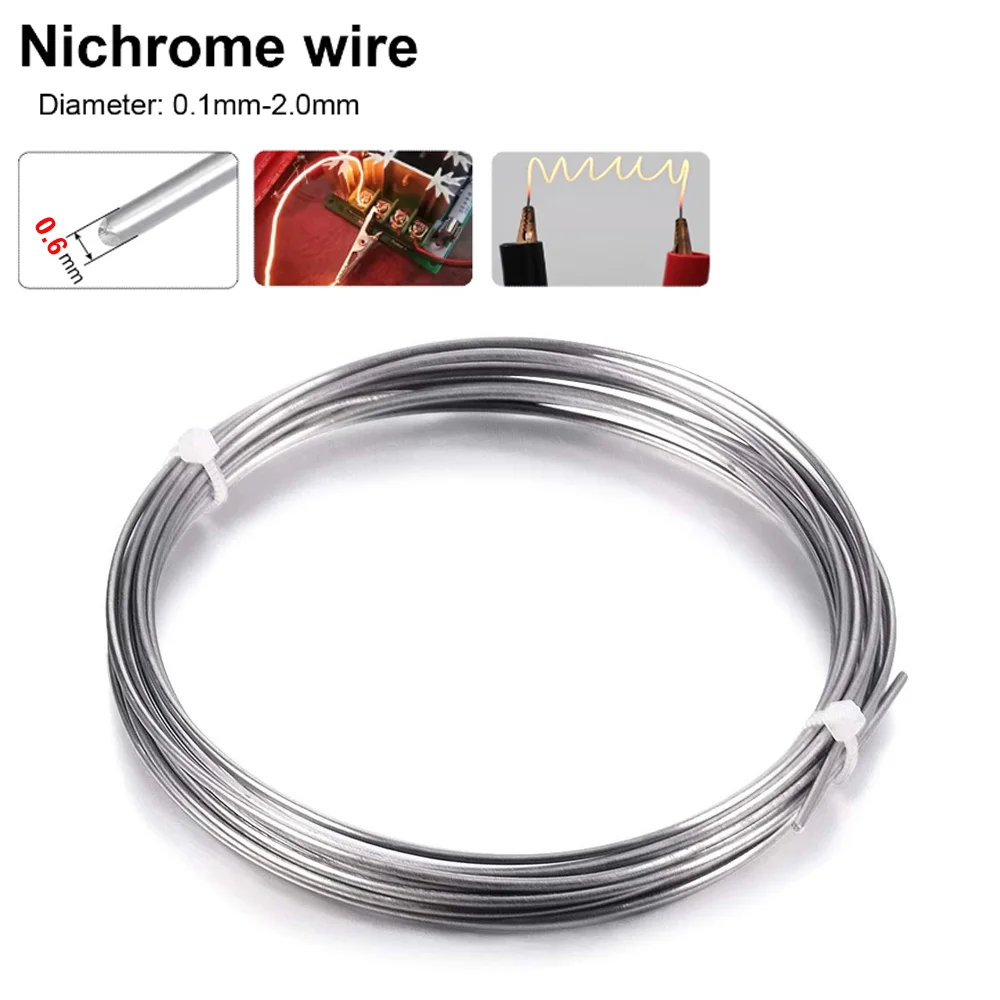 Nichrome Wire 10M/Roll Heating Wire Diameter 0.2mm-1.2mm Cutting Foam Resistance Wires Alloy Heating Yarn Mentos