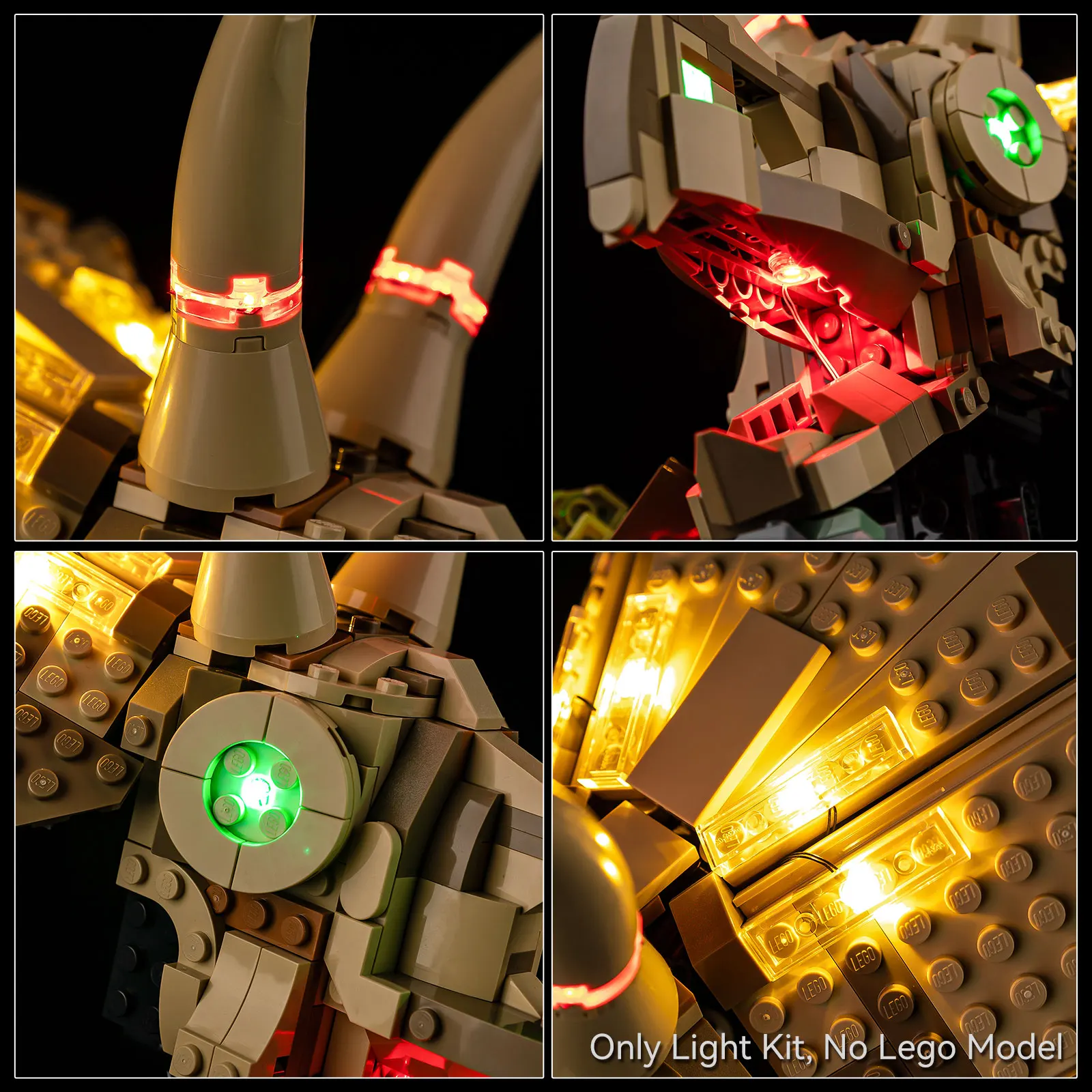 LED Light Set for LEGO Dinosaur Fossils: Triceratops Skull 76969 view 4