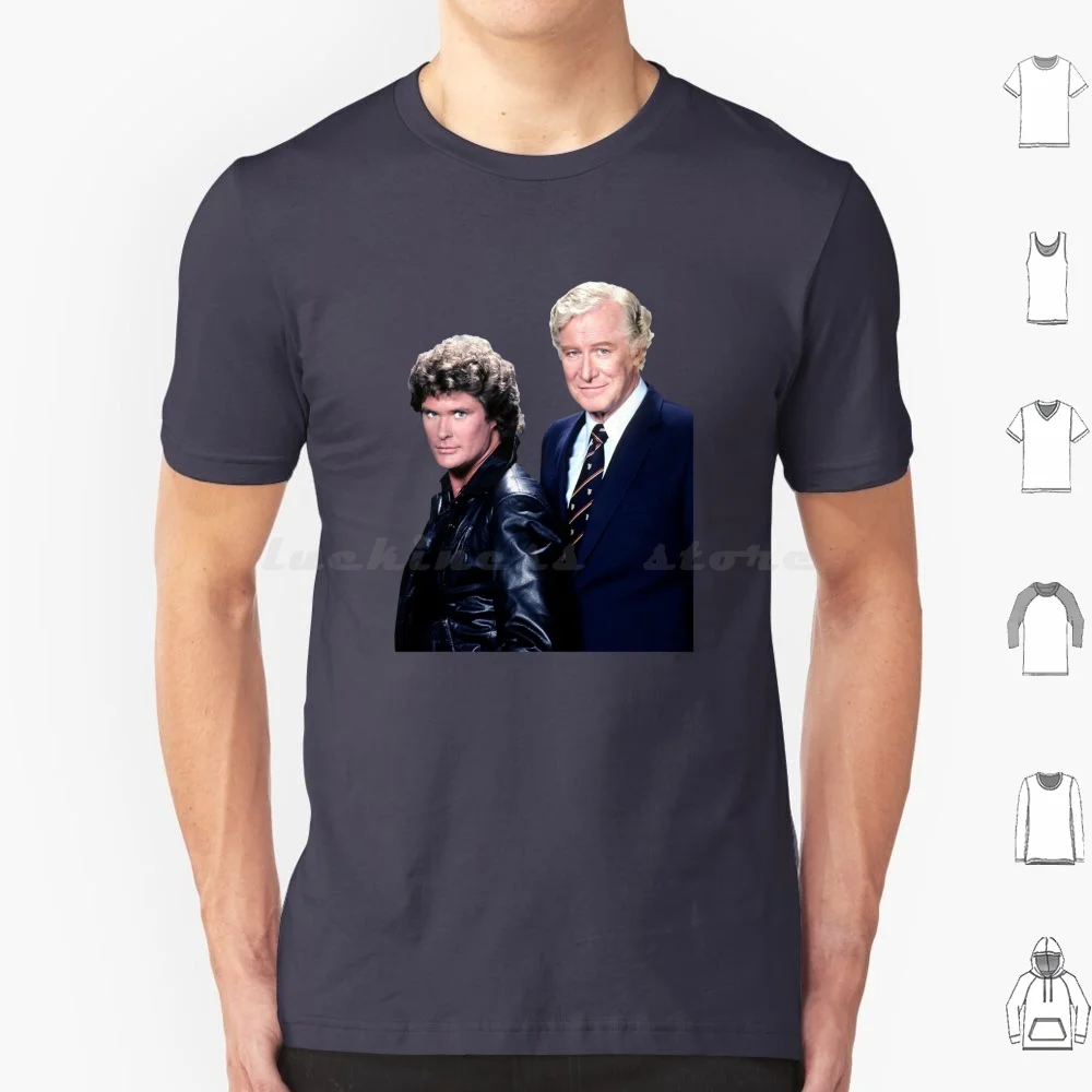 Michael Knight con Devon Miles, Kitt, David Hasselhoff camiseta hombres mujeres niños 6xl Knight Rider Knight Rider Kitt Knight