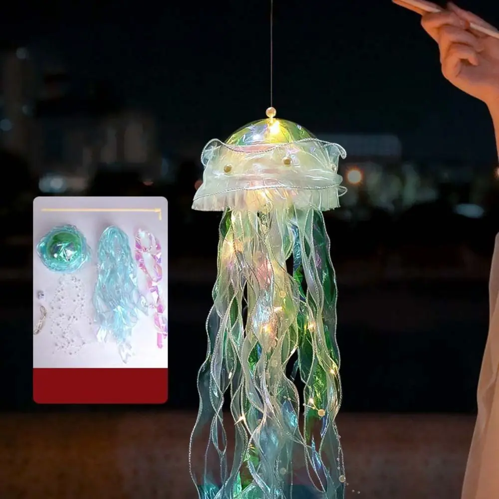 Jellyfish Dream Jellyfish Lamp Flower Lantern DIY Handheld Mid Autumn Festival Lantern Night Light Colorful