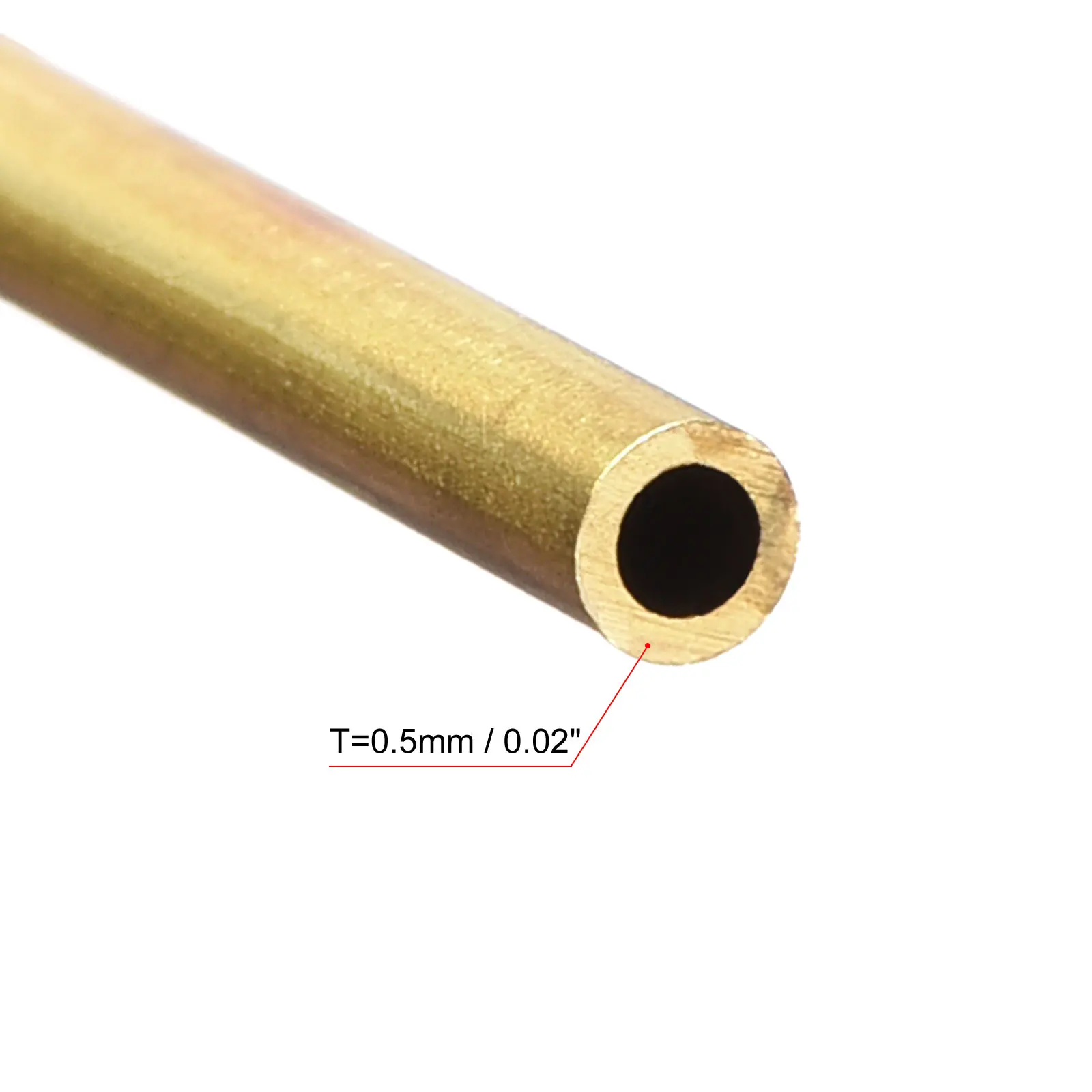 Uxcell-Tubo de latón de 3mm, OD, 0,5mm, espesor de pared, 30mm, longitud, 16 piezas