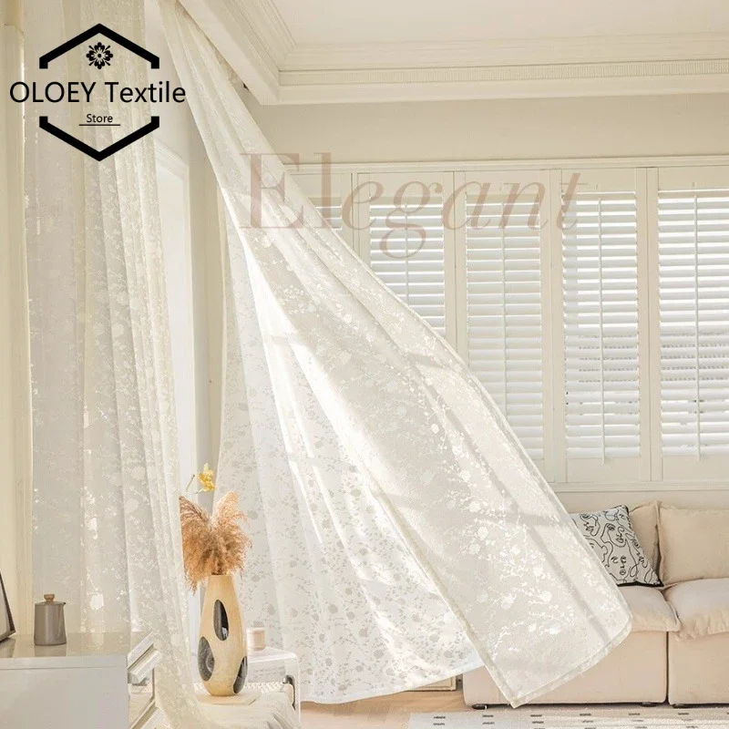 

Luxury French Thickened Blackout Sheer Curtains for Living Room Balcony Bedroom Thermal Insulated Sunscreen Drapes Tulle Custom
