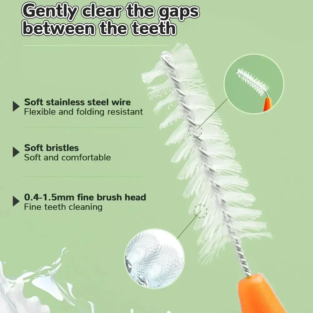 80 Teile/schachtel I-typ Interdentalbürste 0,6-1,5 Mm Reinigung Zwischen Zähne Mundpflege Kieferorthopädische I Form Zahnseide – Detail 3