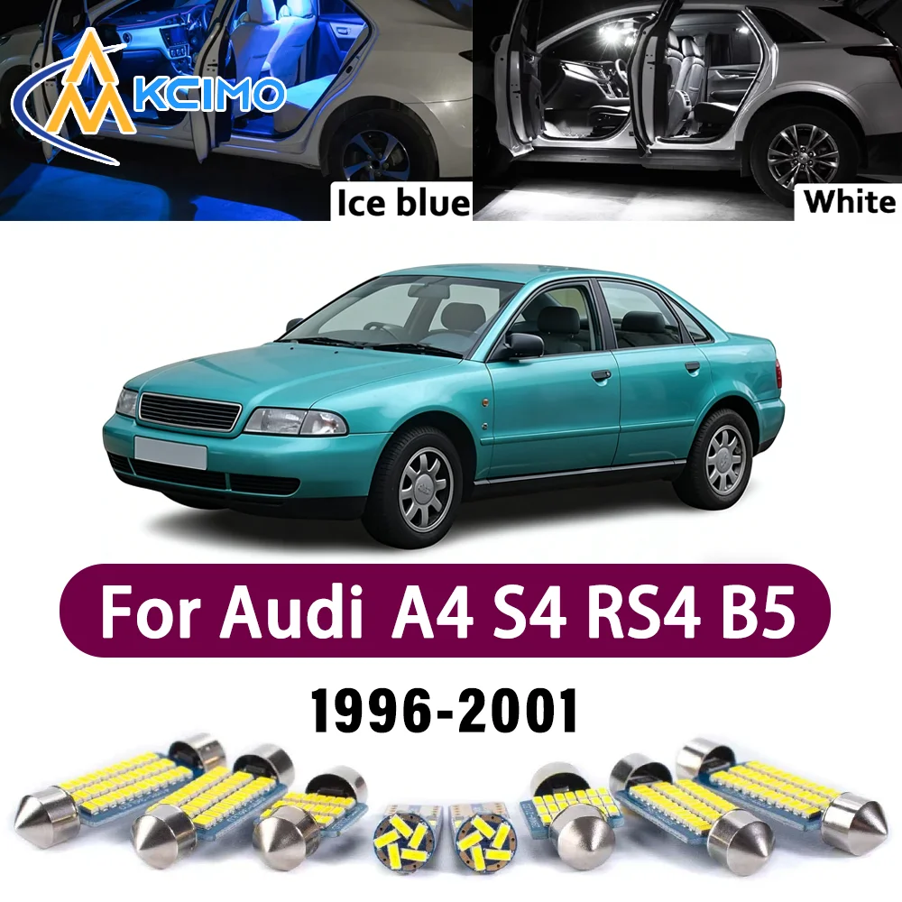 

Error Free LED Interior Light Kit for Audi A4 S4 RS4 B5 Sedan 1996-2001 Premium Bright Dome Trunk Mirror Reading Lamps Canbus