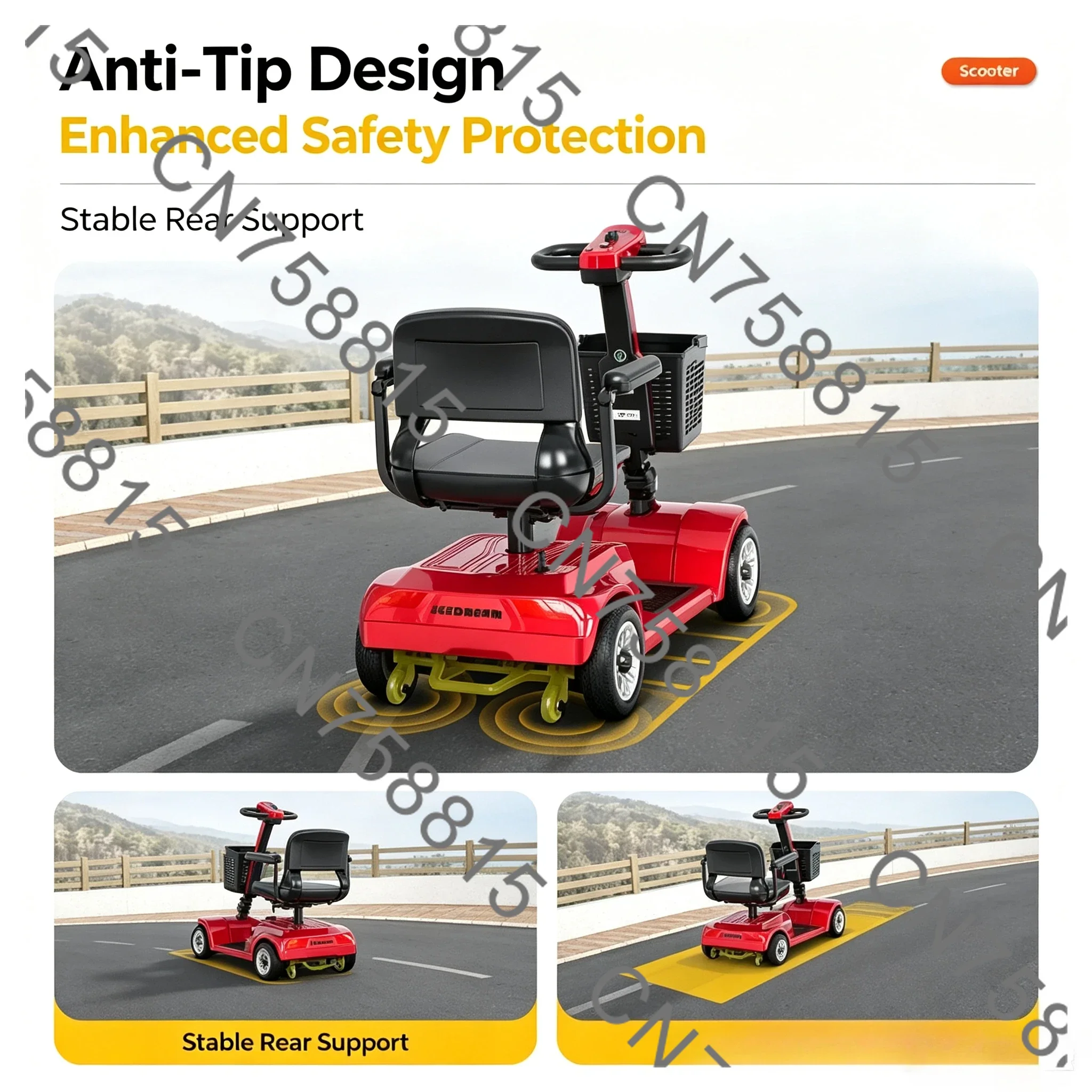 Household Light Folding Smart Car Shopping Designed for The Elderly，For Elderly Foldable Electric 4 Wheel Mobility Scooter
