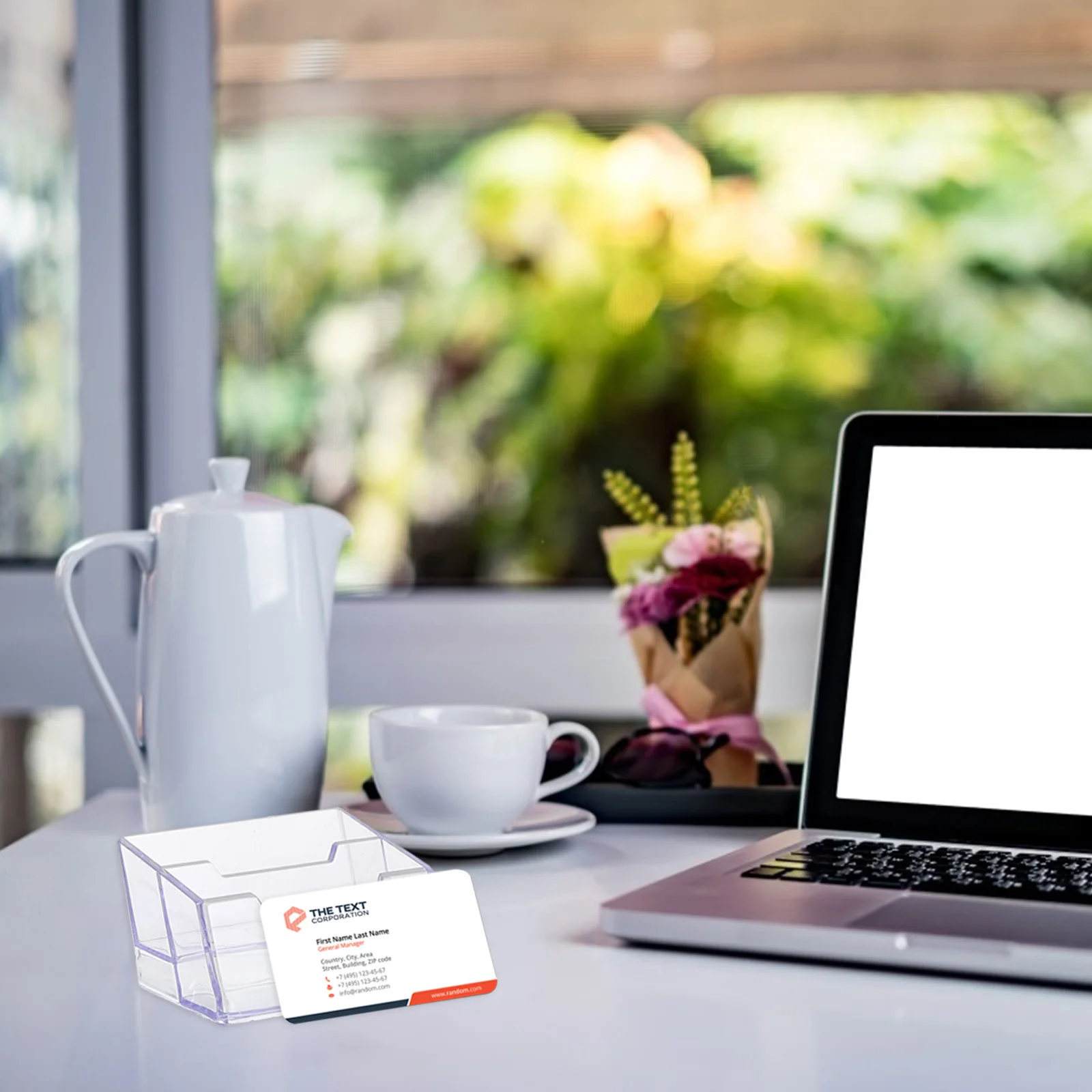 

3Pcs Desktop Business Cards Holder Clear Plastic Stand Organizer for Office Desk Professional Display Storage Box