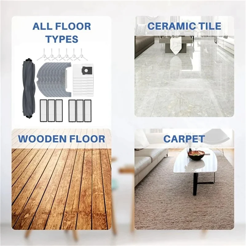 A85I-29PCS Accessories Kit For Dreame D10 Plus Gen 2/RLD32GD Vacuum Attachment Main Side Brush Filter Dust Bag Mop Cloth