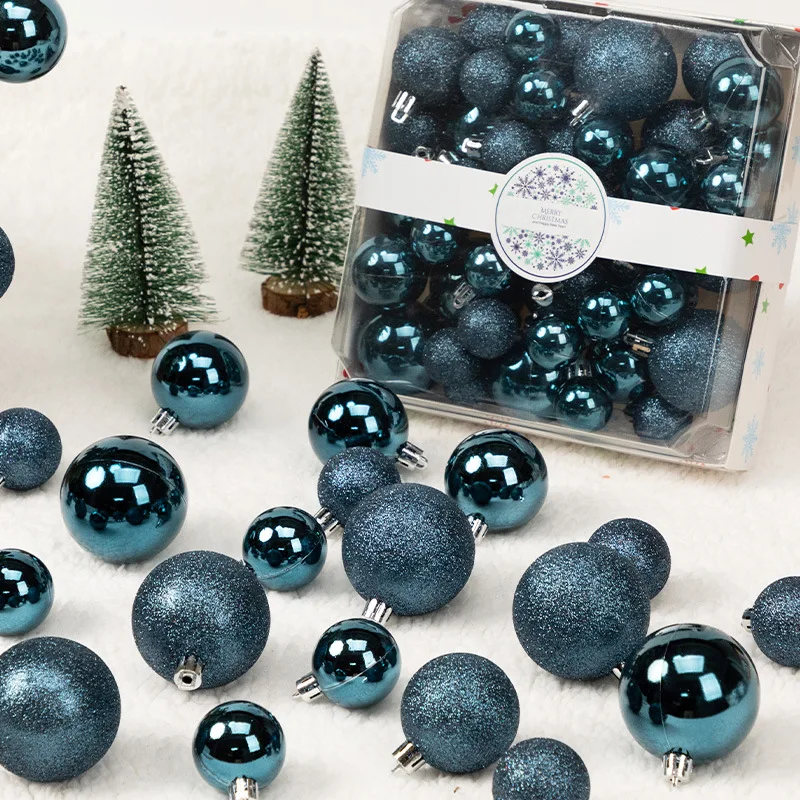 2box Cross-border new Christmas ball decorations 4/5/6 cm color boxed ball Christmas tree pendant 28pcs gift box set