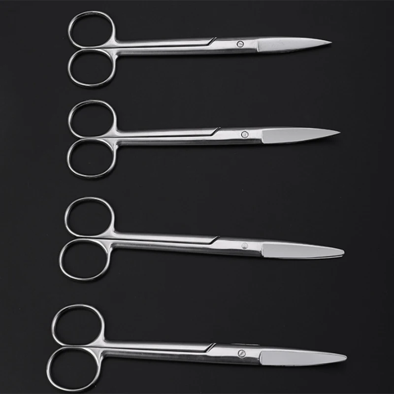 16 cm Animal Veterinary Vet Medical Stainless Steel Surgical Scissors Straight curved Tip Haircut Scissors