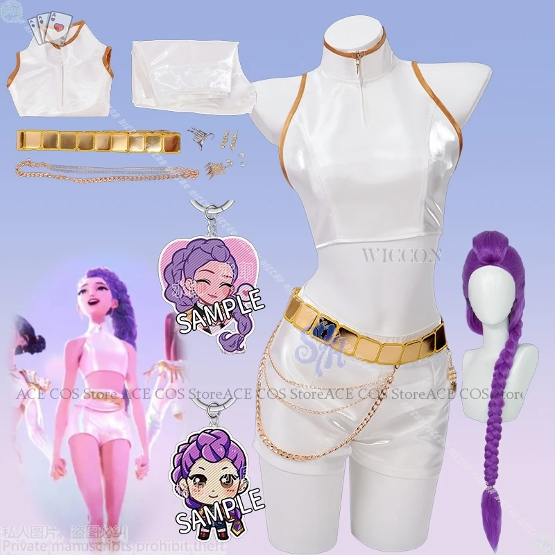 cura-rumi-dourado-palco-idolo-coreia-kpop-demonio-halloween-cosplay-traje-anime-uniforme-shorts-colete-cosplay-disfraz-mujer-carnaval