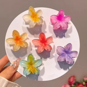 Bohemia Egg Flower Tóc kẹp tóc cho phụ nữ và trẻ em gái, clip, clip lớn, phụ kiện thời trang, ngày lễ, 4PCS 8 Tóc bán hàng chính cho người lớn - №1