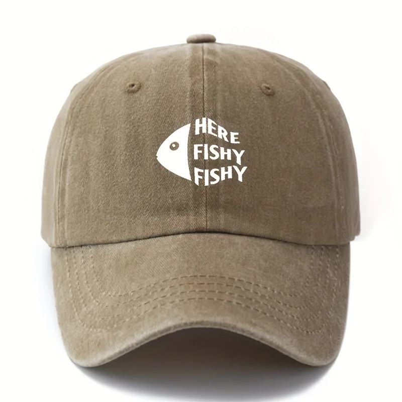 Bedruckte Fischkopf-Baseballmützen für Herren und Damen, klassische, leichte Retro-Outdoor-Mützen mit gebogener Krempe, LKW-Fahrer-Hüte