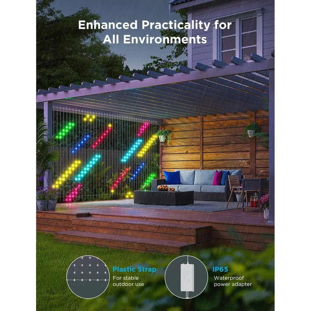 أضواء الستار 2، 520 مصباح LED، ضوء ستارة LED ذكي مع DIY GIF AIGC، غير قابل للربط، أضواء عطلات متغيرة الألوان RGBIC للداخل #6