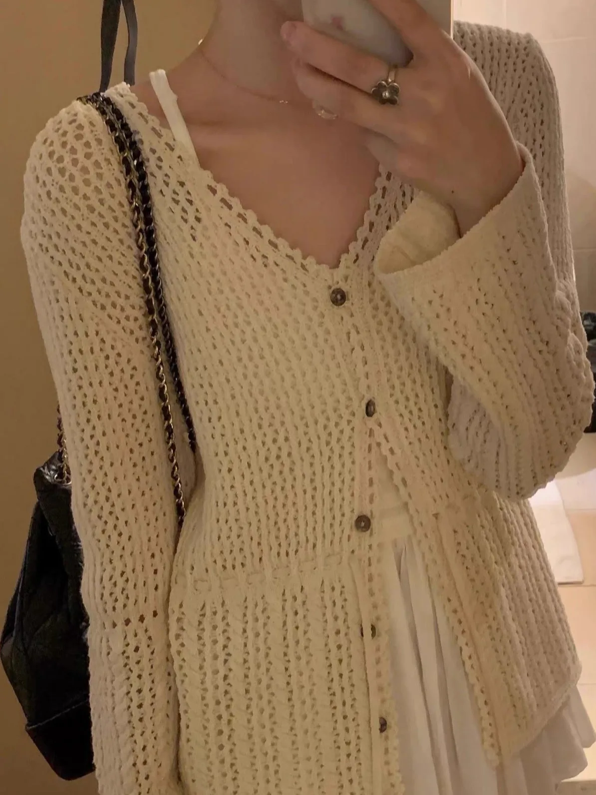 

Korean Sle V-Ne Long Sve Loose Knitted Wrap Cardigan Women's Autumn New Faion Slimming Sweater Trendy Loose Fit