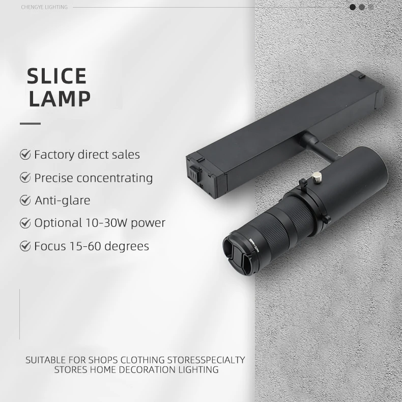 Teto comercial Track Light, Luminária comercial, LED Track Lighting, Foco Zoom, Cob Track Lights, 90 + C