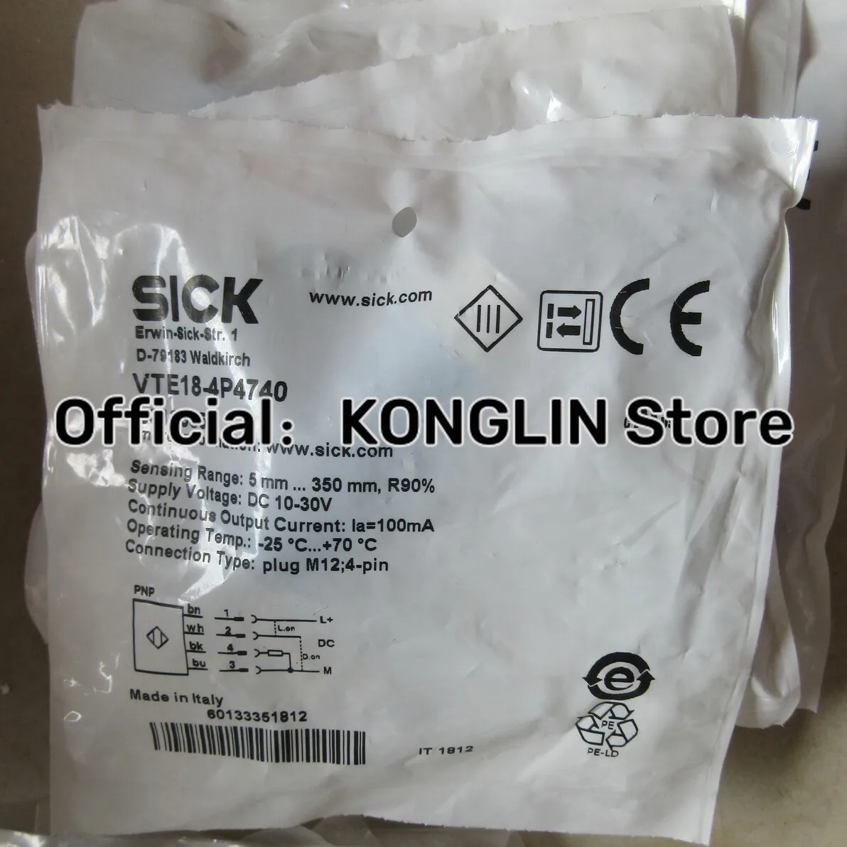 

1 шт. новый датчик фотоэлектрического переключателя Sick VTE18-4P4740