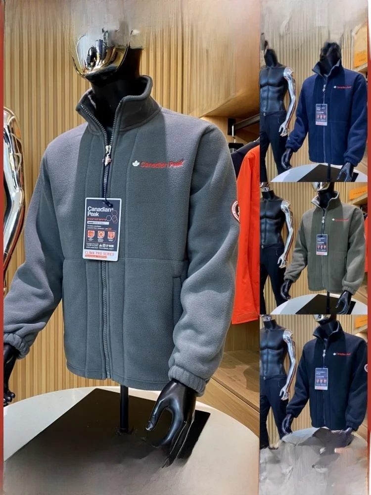 

Thiened Fce Jaet Polar Expedition Мужская верхняя одежда Зимнее пальто Молодежная верхняя одежда со стойкой Long Sve на молнии