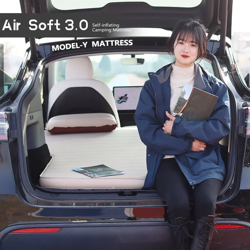 

Self-Inflating Car Camping Bed For Tesla Model Y Air Mattress Sleeping Bed Folding Outdoor Camping Mattress Auto Car Traveling