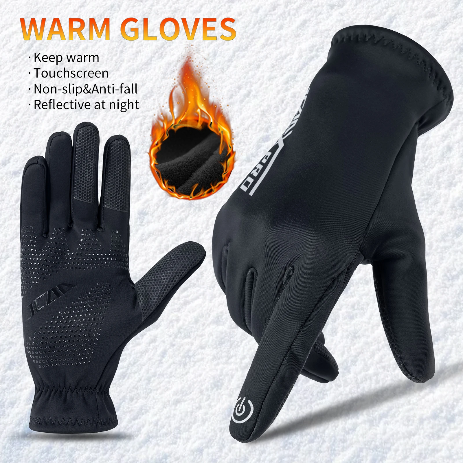 Autumn Winter Thermal Motorcycle Gloves Men Women Commute Cycling Riding Gloves Windproof Outdoor Sports Biker Gloves