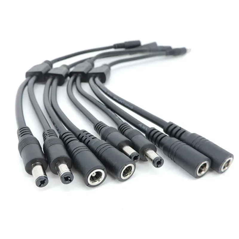 1PC DC 5.5mm*2.1mm 1 To 2 Connector Male To Female Plug DC Power Splitter Cable CCTV LED Strip Light Power Supply Adapter