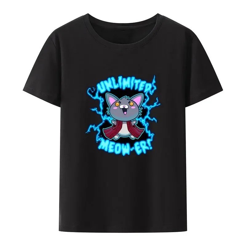 Funny Unlimited Meow-er! Cartoon Graphic T Shirts Street Fashion Style T-shirts for Women Y2k Clothes Techweare Men Casual Humor