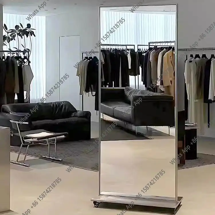 

Full body dressing mirror Movable floor dance fitting mirror Skinny beauty clothing store large mirror