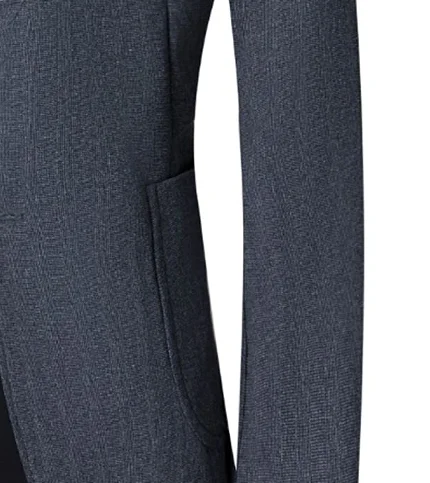 Men’s Spring & Autumn Business Casual Slim Fit Two-Button Blazer, Stretch Wrinkle-Free Draped Solid Color Suit Jacket with Notch