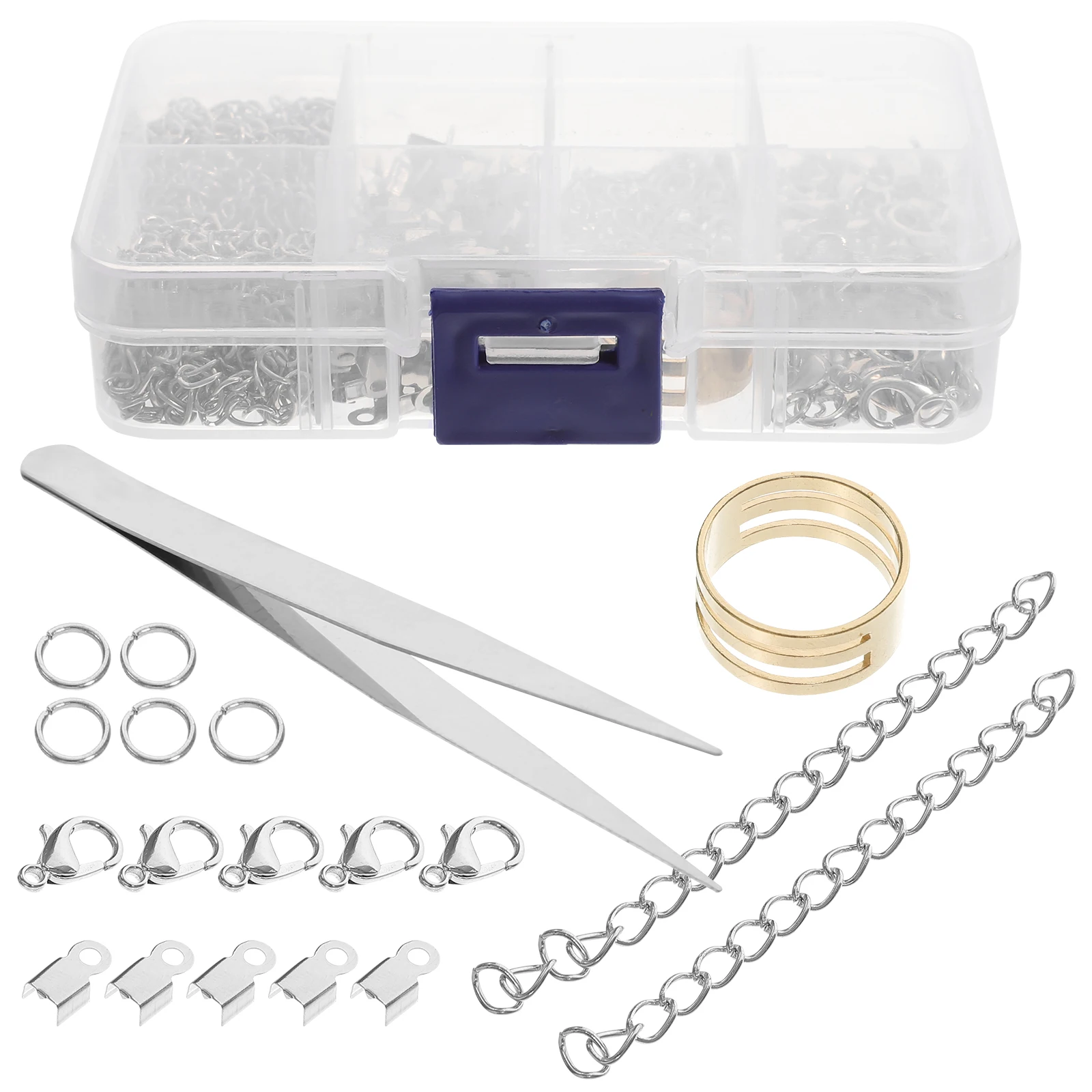 

Lobster Clasps Jewelry Connector Crimp End Tips Jump Rings For Diy Necklace Bracelet Earring Making Repair Durable