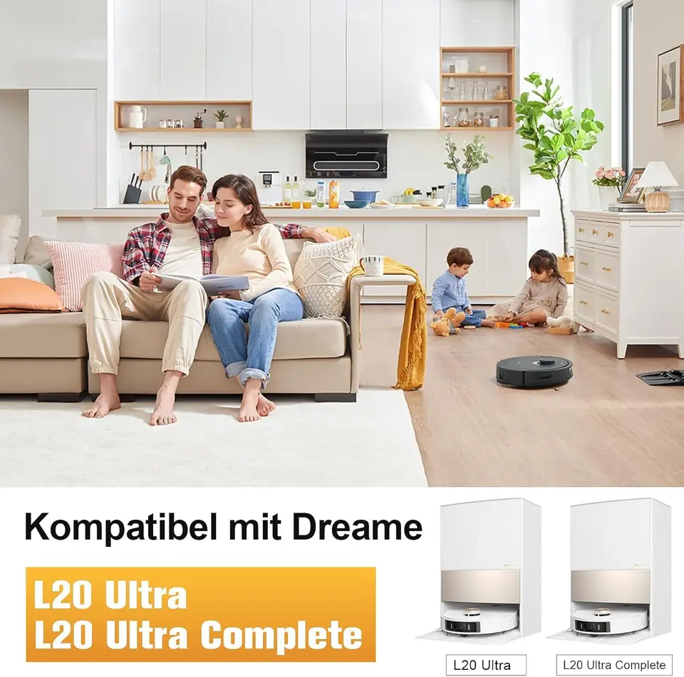 قطع غيار مكنسة روبوت Dreame L20 Ultra، إكسسوارات مكنسة Dreame L30 Ultra، جوانب مطاطية، أقمشة، فلاتر HEPA، أكياس غبار - 4