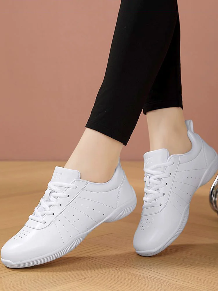 Girls White Cheer Shoes Trainers Breathable Training Dance Tennis Shoes Lightweight Youth Cheer Competition Dance Sneakers women