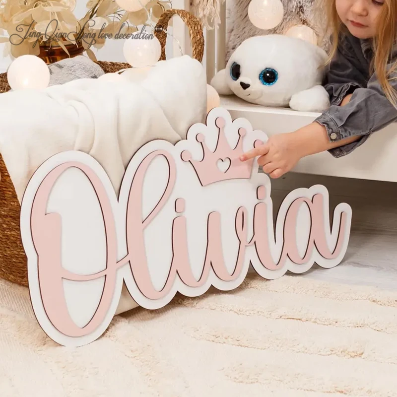 

Custom Baby Shower Gift Personalized Wooden Sign - Family Name or Business LogoPersonalized Nursery Decor Wooden Name Sign,