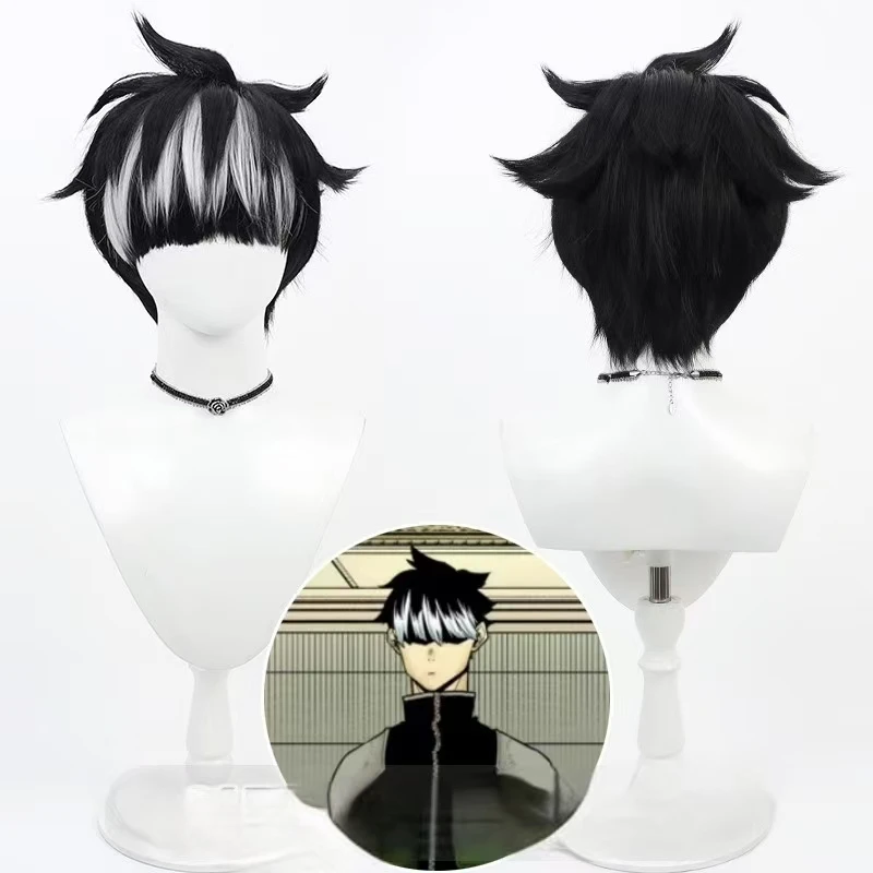 

Anime Kaiju No. 8 Gen Narumi cosplay wig Black White Hair Heat Resistant Synthetic Wigs High Quality Wig Halloween Party