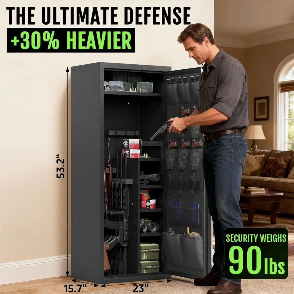 Biometric Security Safe for Firearms: Adjustable Storage, Ideal for Home, Range, and Law Enforcement Use