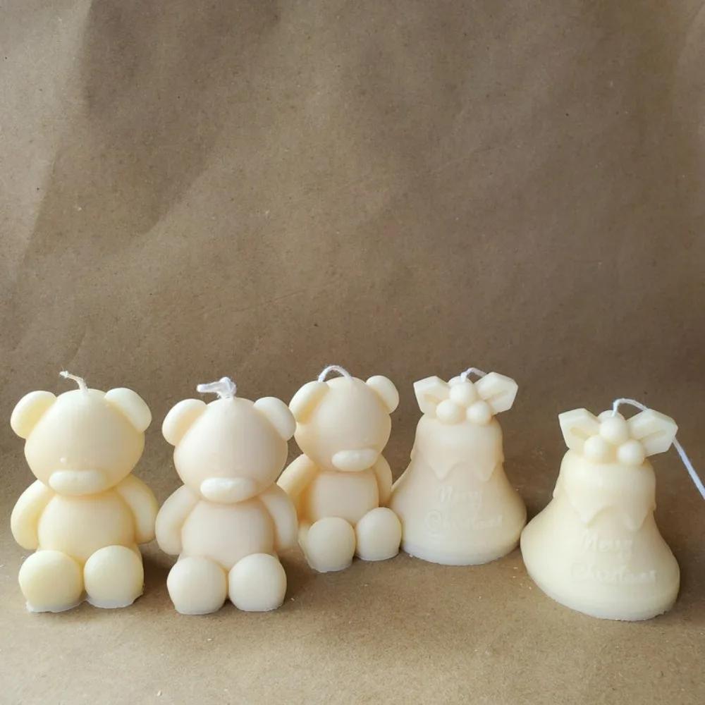 Peony Flower Scented Candle Silicone Mould Teddy Bear Rabbit Gypsum Mold Animal Bunny Resin Easter Decor Carnation Gifts for Mom
