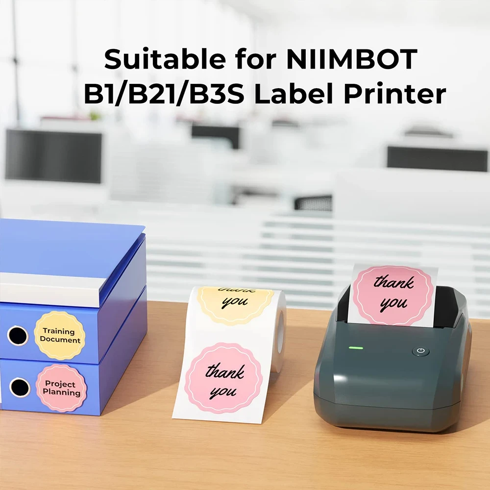 Niimbot B1 B21 Self-adhesive Round Labels B3S Label Maker Sticker Waterproof Thermal Sticker Label NIIMBOT Round White Labels