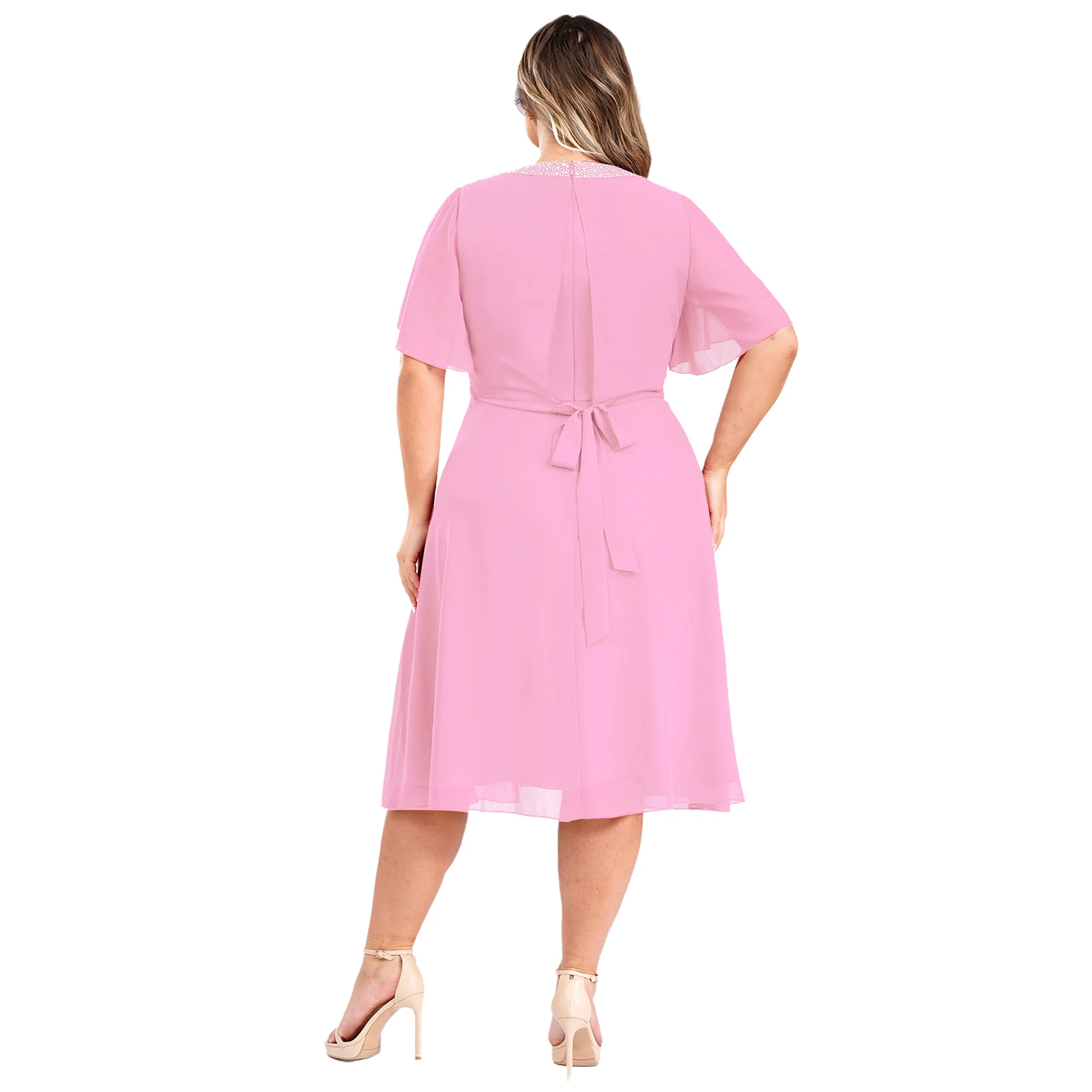 فساتين حفلات الزفاف فستان حفلات المرأة Ruched فستان شيفون فام مسابقة رسمية ألف خط عالية الخصر فستان رداء دي سواريه