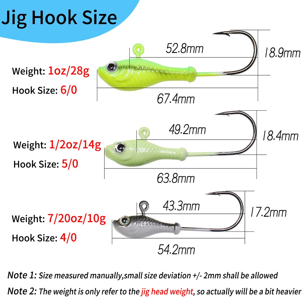 ICERIO 10g 14g 28g Multicolors Jig Head Streamer Fly Saltwater Fishing Fast Sinking Artificial Lure Bait for Trout Bass Pike