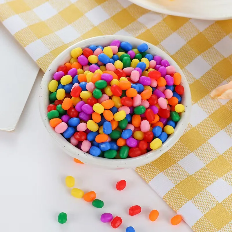 20Pcs Mini Simulation Chocolate Food Candy For Doll Kids Kitchen Toys Dollhouse Miniatures Classic Toy M Beans Flat Back