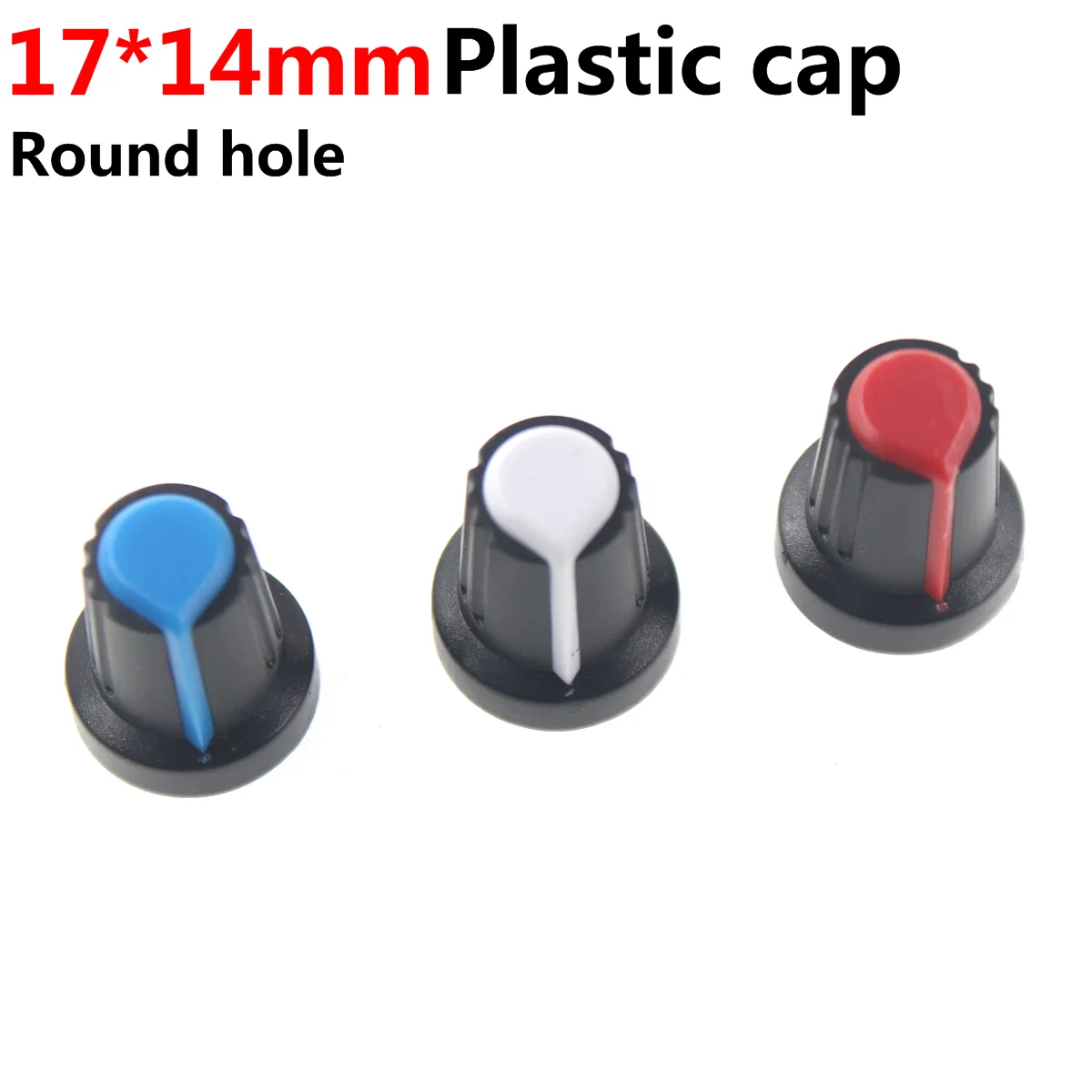 

10PCS 14*17MM aluminum knob encoder sound card potentiometer red blue white fine inside hole 6mm volume amplifier metal cap