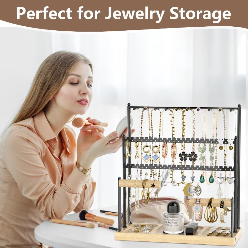 

Стойка для дисплеев сережек большой емкости, бытовая подставка для хранения ожерелья, ювелирный браслет, полка для шоу, органайзер для ювелирных изделий, держатель