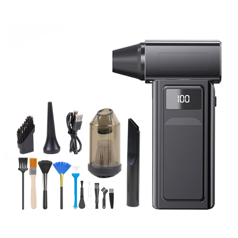 Electric Air Turbo Fan Portable Turbo Jet Fan & Flashlight 180000RPM Handheld Brushless Motor Dust Blower Cordless Dust Remover