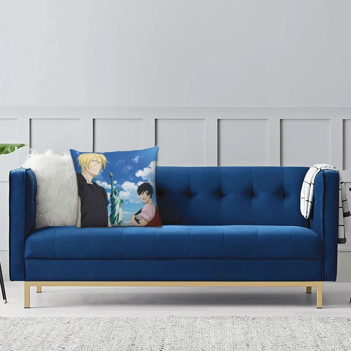Anime Banana Fish Square Pillowcase Pillow Cover Cushion Zip Decorative Comfort Throw Pillow for Home Sofa