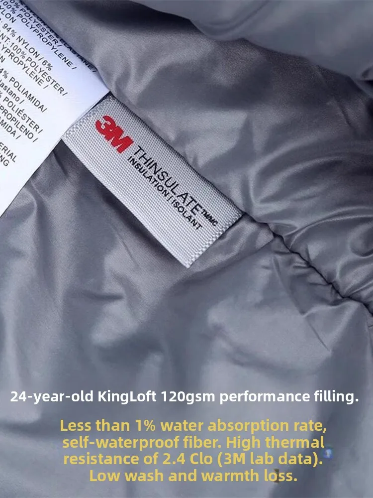 

Winter Thiened Warm Busin Version Cotton Jaet Windproof Waterproof Breathable Outdoor V-Series Cotton Coat Men's Regul...